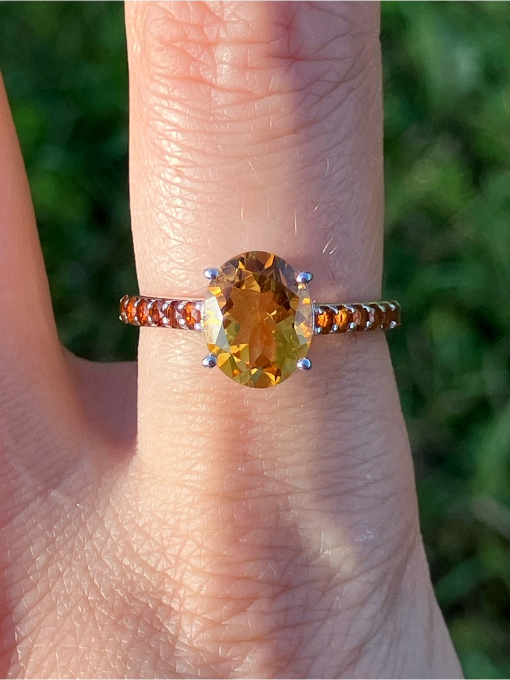Brazilian Citrine Madeira Citrine Sterling Silver Ring Size 8.75